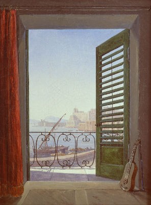 Tavlan “Balkong i Neapel” av Carl Gustav Carus.