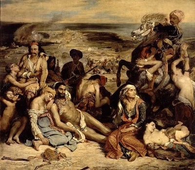 Tavlan “Le Massacre de Scio” av Eugène Delacroix.