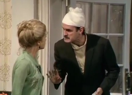 Still from “The Germans”, season 1, episode 6 of Fawlty Towers (1975).