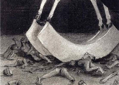 Detalj från “The Lady on the Horse” av Alfred Kubin.