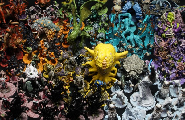All standard faction-specific figures for the first nine playable factions of Cthulhu Wars.