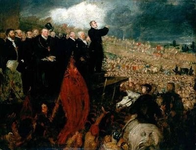 Tavlan “Meeting of the Birmingham Political Union” av Benjamin Haydon, 1832-1833.