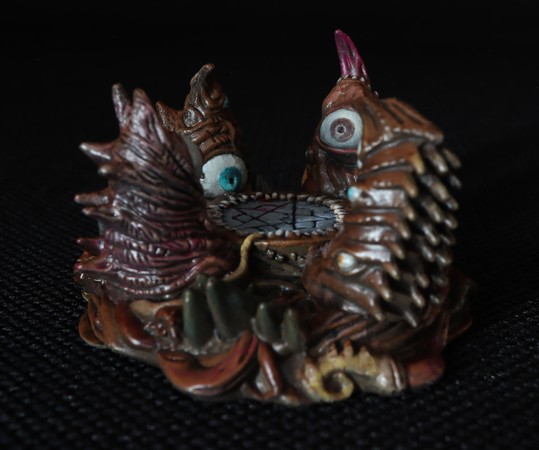 Detail view. Goofy eyes and all.