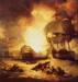 Detalj från “The Destruction of ‘L’Orient’ at the Battle of the Nile,
1 August 1798” av George Arnald