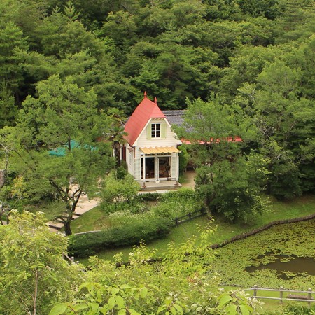 Den äldsta delen av Ghibli Park. Sedd från observationstornet i närheten.