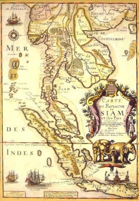 Karta över Siam från 1686(?).