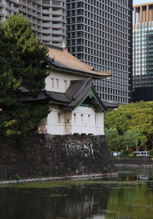 Tatsumi-yagura (巽櫓) betyder “sydöstra tornet”. Den här villan står på muren vid den del av vallgraven som heter Kikyō-bori (桔梗濠), i anslutning till kejsarpalatsets östra trädgård.