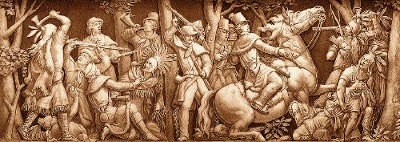 Fresk i USA:s kapitolium föreställande Tecumsehs död.