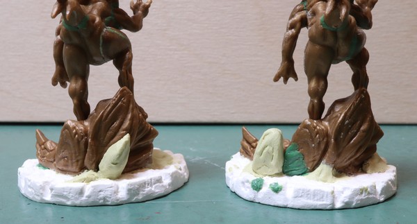 Custom bases made of Milliput, Green Stuff, and plaster.